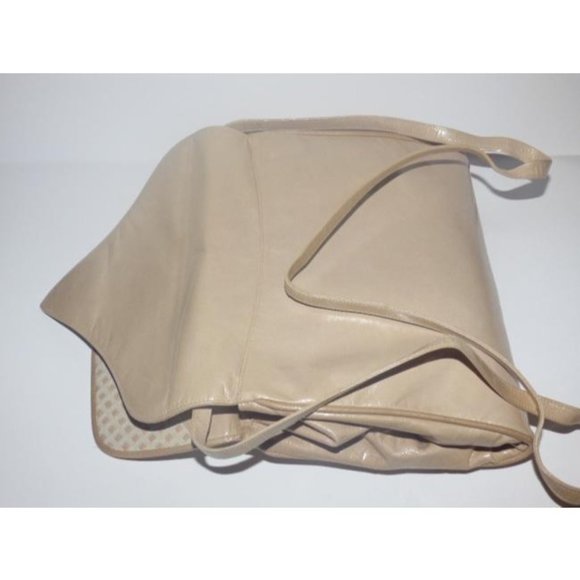 Vintage BOHO Bally Taupe Patent Leather Textured Geometric Design 2-Way Bag - Picture 7 of 12